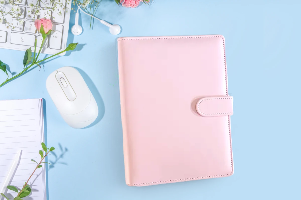 Classeur 3 Anneaux 3,8cm - Design Léopard Rose - Avec Pochette Et Clip - Pour école Et Bureau
