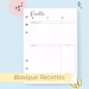 page recette recharge bullet journal
